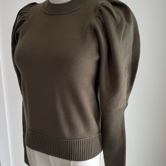 NWT - Maeve Olive Puff Sleeve Sweater - Picture 6 of 12